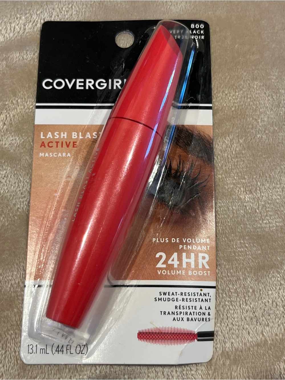 CoverGirl Lash Blast Active Mascara 800 Very Black 24HR Volume Sweat-Resistant